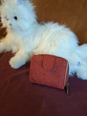 Red Cork Zip-Around Wallet with Snap Tab